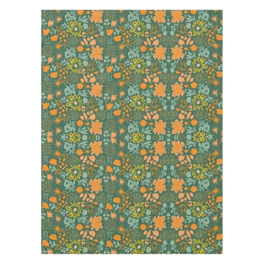 Floral pattern on a dark green background tischdecke (Vorderseite)