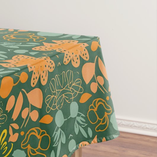Floral pattern on a dark green background  tischdecke (Beispiel)