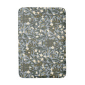 Floral pattern on  dusty blue-gray background badematte (Vorderseite Vertikal)