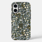 Floral pattern on  dusty blue-gray background Case-Mate iPhone hülle (Rückseite)