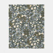 Floral pattern on  dusty blue-gray background fleecedecke (Vorderseite)
