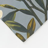 Floral pattern on dusty blue-gray background fleecedecke (Ecke)