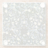 Floral pattern on  dusty blue-gray background glasuntersetzer (Rückseite)