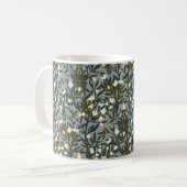 Floral pattern on  dusty blue-gray background kaffeetasse (Vorderseite Links)