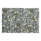 Floral pattern on  dusty blue-gray background kissenbezug (Rückseite-Links)