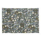 Floral pattern on  dusty blue-gray background kissenbezug (Rückseite-Rechts)