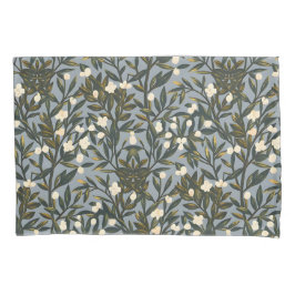 Floral pattern on  dusty blue-gray background kissenbezug