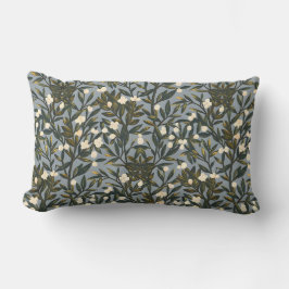Floral pattern on  dusty blue-gray background lendenkissen