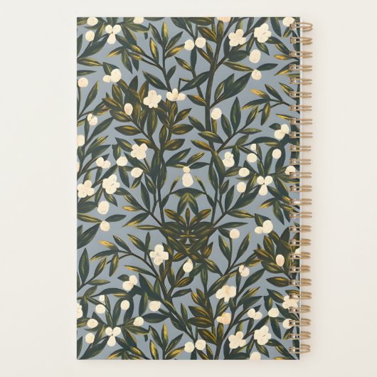Floral pattern on  dusty blue-gray background planer (Rückseite)