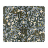 Floral pattern on dusty blue-gray background schneidebrett (Vorderseite)