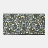 Floral pattern on  dusty blue-gray background schreibtischunterlage (Vorderseite)