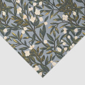Floral pattern on  dusty blue-gray background seidenpapier (Ausschnitt)