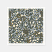 Floral pattern on  dusty blue-gray background serviette (Vorderseite)