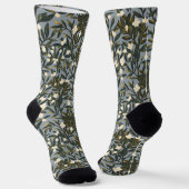 Floral pattern on  dusty blue-gray background socken (Gewinkelt)