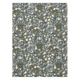 Floral pattern on  dusty blue-gray background tischdecke