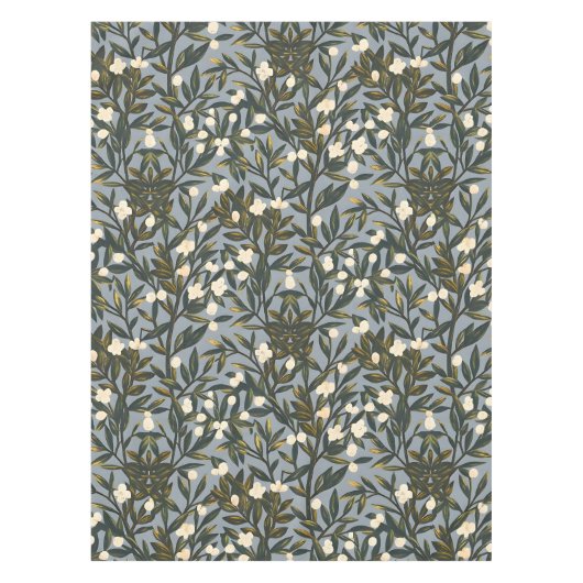 Floral pattern on  dusty blue-gray background tischdecke (Vorderseite)