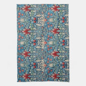 Floral pattern on green leaves blue background geschirrtuch (Vertikal)