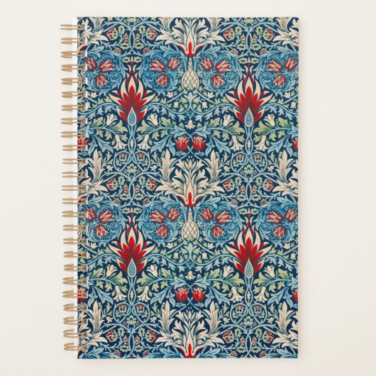 Floral pattern on green leaves blue background planer (Vorderseite)