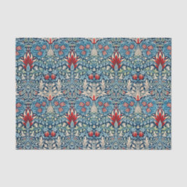 Floral pattern on green leaves blue background seidenpapier