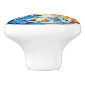 Floral Pattern- Orange and Blue Keramikknauf (Seitenansicht)
