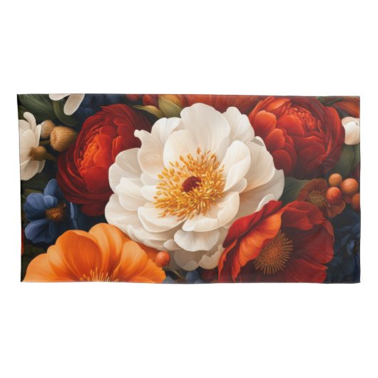 Floral Pattern Pair King Kissenbezug (Rückseite-Rechts)