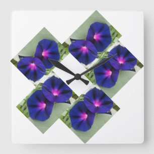 Floral Pattern Quadratische Wanduhr