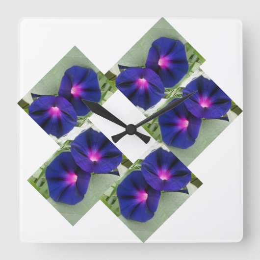 Floral Pattern Quadratische Wanduhr (Vorderseite)