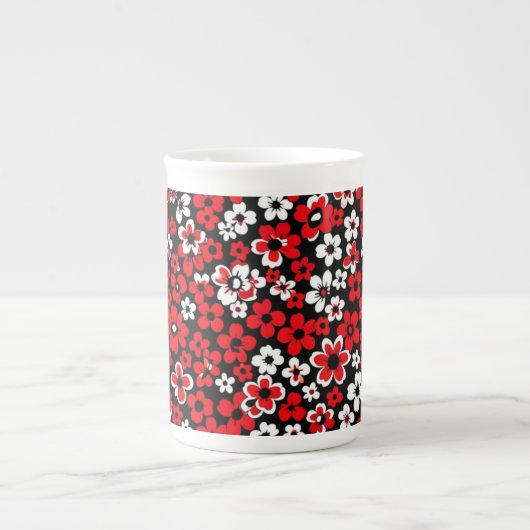 Floral Pattern Red and White  Porzellantasse (Vorderseite)