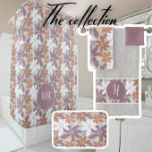 Floral Pattern Sapphic Lesbian Flag Monogram Badhandtuch Set