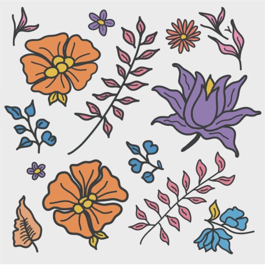 Floral Pattern Sticker (Vorderseite)