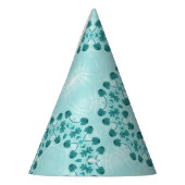Floral Pattern, Teal Blue Partyhütchen (Links)