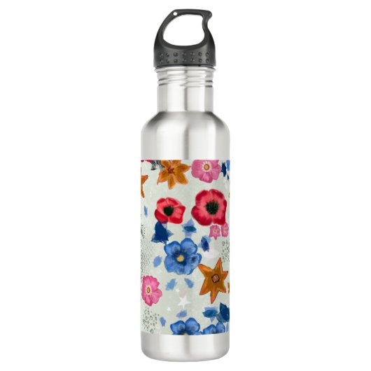 Floral Pattern Wasserflasche Edelstahlflasche (Vorderseite)