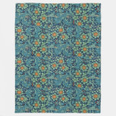 Floral Pattern William Morris Red Yellow Blue Gree Fleecedecke (Vorderseite)