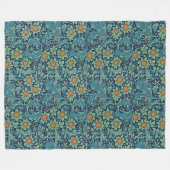 Floral Pattern William Morris Red Yellow Blue Gree Fleecedecke (Vorderseite (Horizontal))