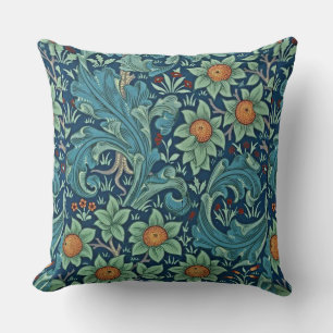 Floral Pattern William Morris Red Yellow Blue Gree Kissen