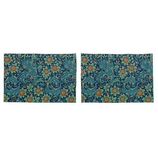 Floral Pattern William Morris Red Yellow Blue Gree Kissenbezug (Rückseite-Set)