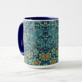 Floral Pattern William Morris Red Yellow Blue Gree Tasse (Vorderseite Links)