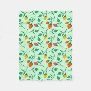 Floral pattern with colored rose flowers fleecedecke