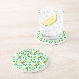 Floral pattern with colored rose flowers  getränkeuntersetzer