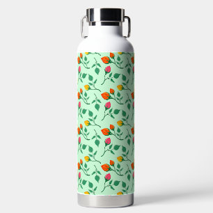 Floral pattern with colored rose flowers trinkflasche