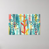 Floral Pattern with Teal Leaves Leinwanddruck (Vorderseite)