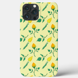 Floral pattern with yellow rose and tulip flowers Case-Mate iPhone hülle