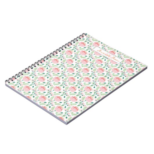 Floral patterned planner in pink and orange notizblock (Linke Seite)