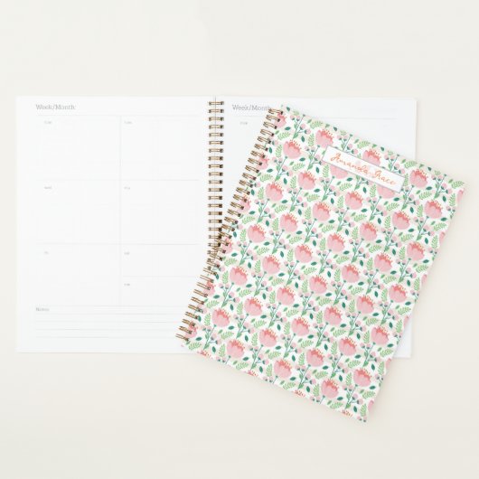 Floral patterned planner in pink and orange planer (Anzeige)