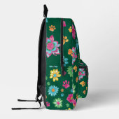 Floral Paw Print Rucksack mit Individuelle Name (Links)