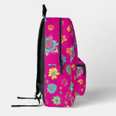 Floral Paw Print Rucksack mit Individuelle Name (Links)