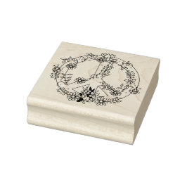 Floral Peace Sign Gummistempel