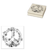 Floral Peace Sign Gummistempel (Stempel)