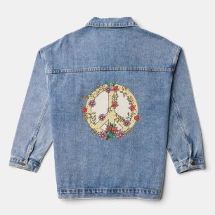 Floral Peace Sign Jeansjacke