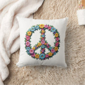 Floral Peace Sign Pillow Kissen (Decke)